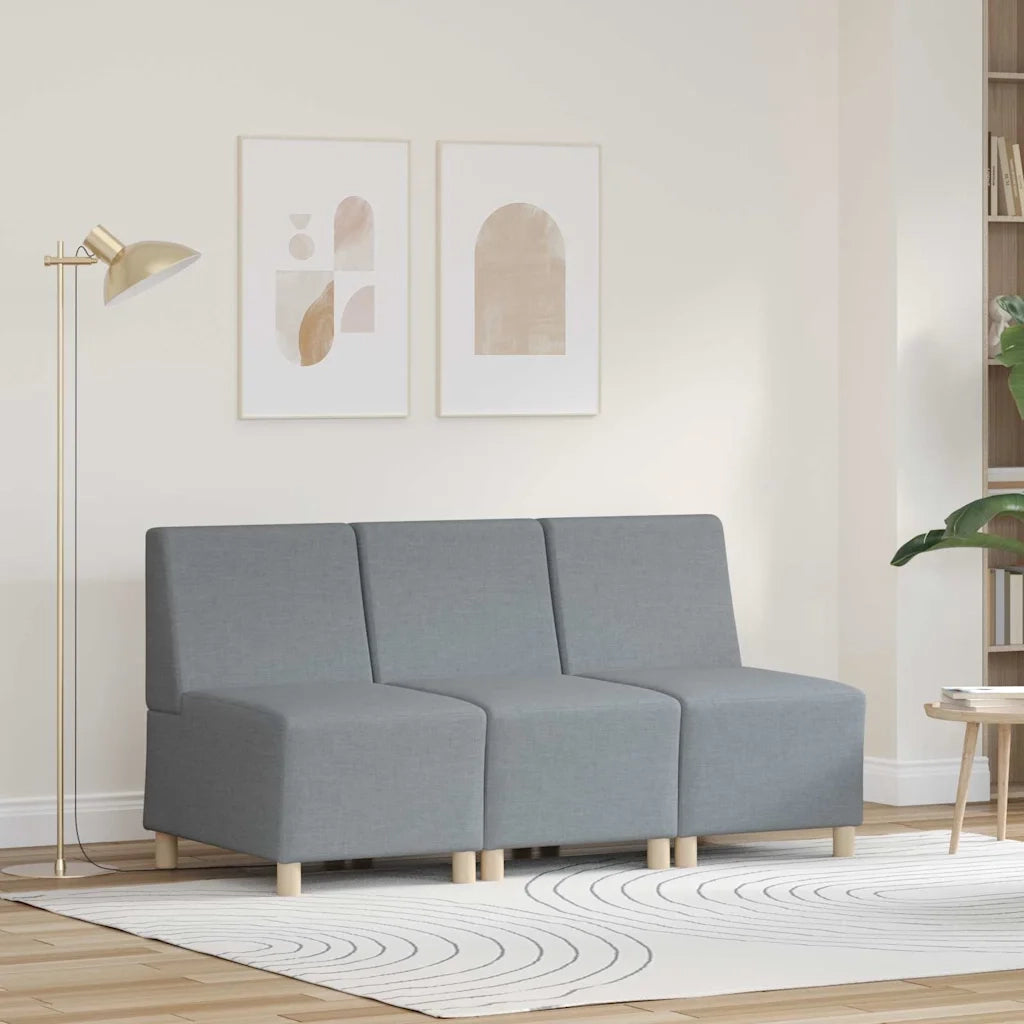 Unità di Divano Modulare Senza Braccioli 3 pcs Grigio chiaro 3399792