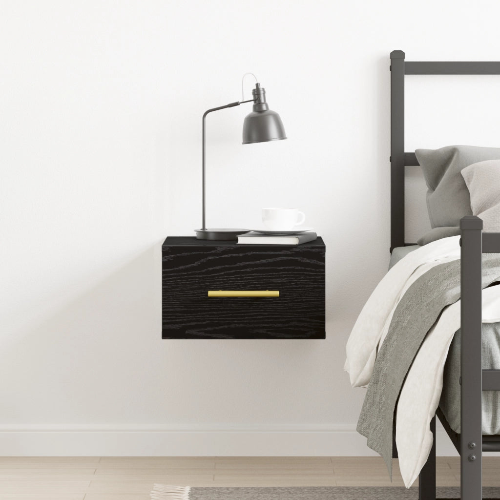 ComÃ² da Letto Montato a Muro Rovere Nero 35x35x20 cm