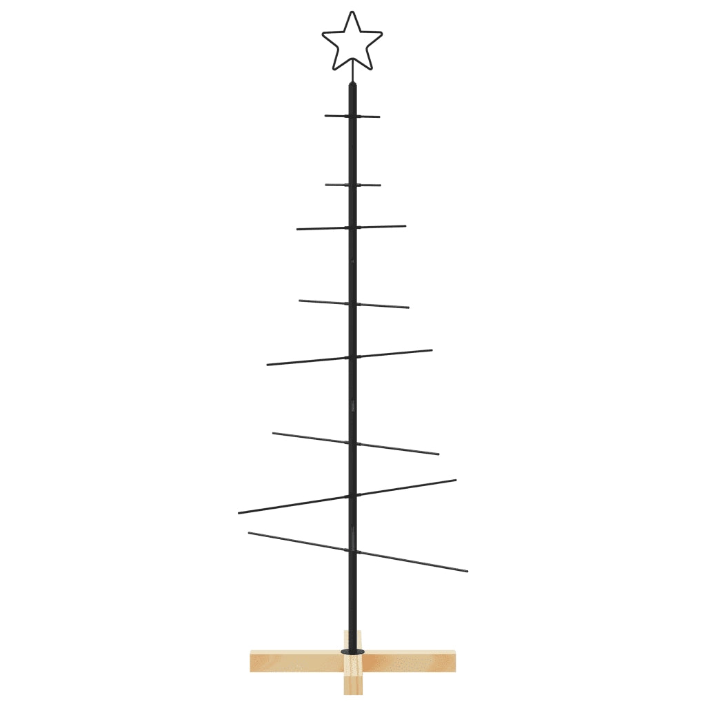 Albero di Natale | Decorazioni natalizie in Metallo con Base in Legno Nero 120 cm