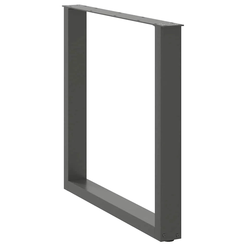 Set di 2 gambe per tavolo da pranzo a forma di U regolabili ultra-resistenti 90 x 72-73 cm stile moderno acciaio antracite 02_0057434