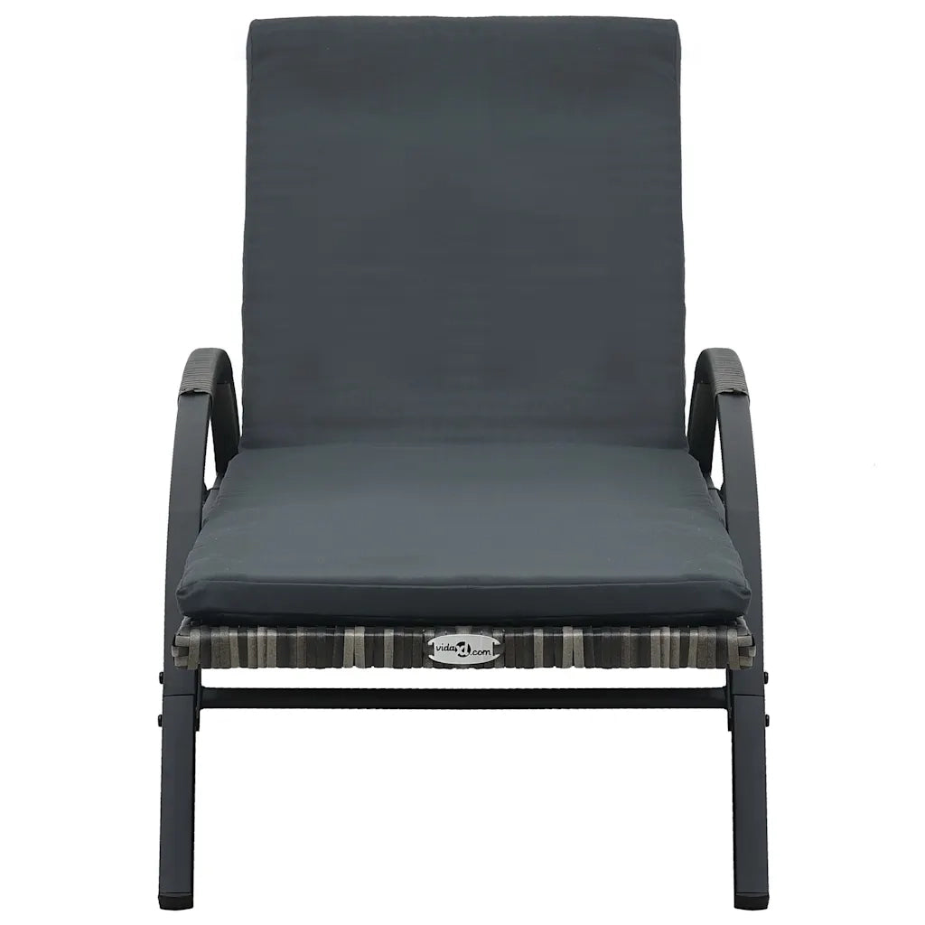 Lettini Prendisole con Tavolo in Polyrattan Antracite 47750
