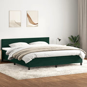 vidaXL Giroletto a Molle con Materasso Verde Scuro 180x220 cm Velluto