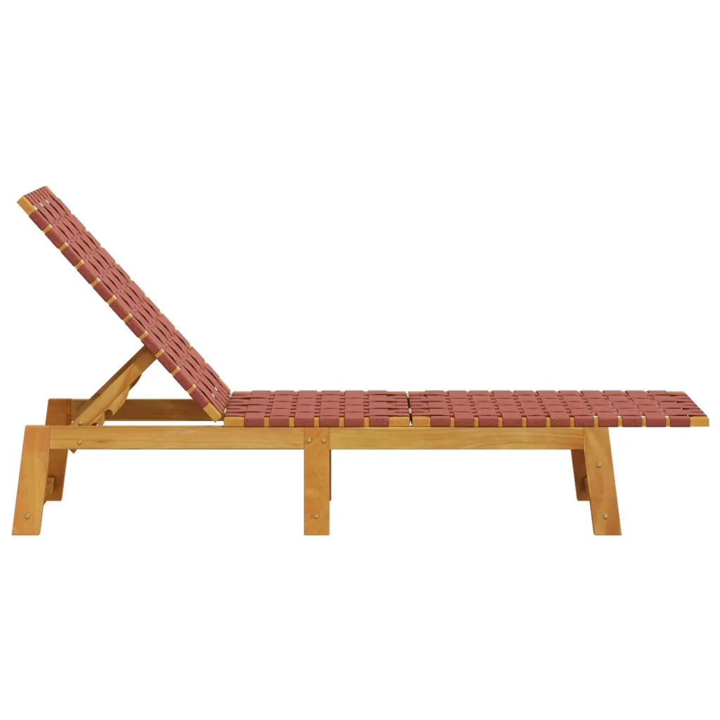 Lettini Prendisole 2pz Rossi Legno Massello di Acacia e Tessuto