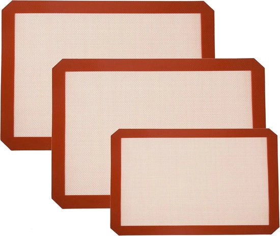 Matte di silicone per biscotti e pane - 3 pezzi - rivestimento antitrasferimento - BPA libero - riutilizzabile
