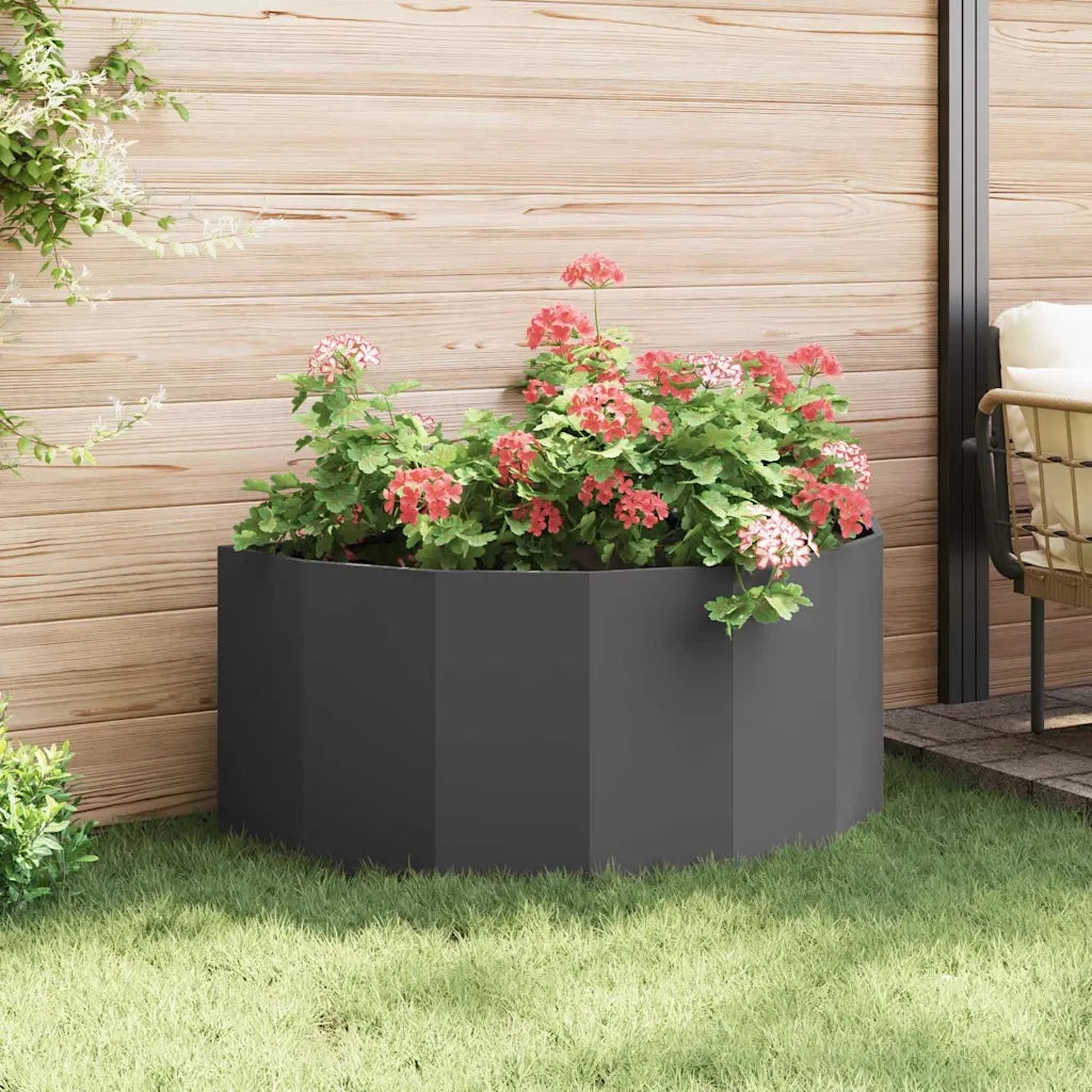 Fioriera | Cassetta per fiori | Vaso Nero 120 x 60 x 50 cm Acciaio