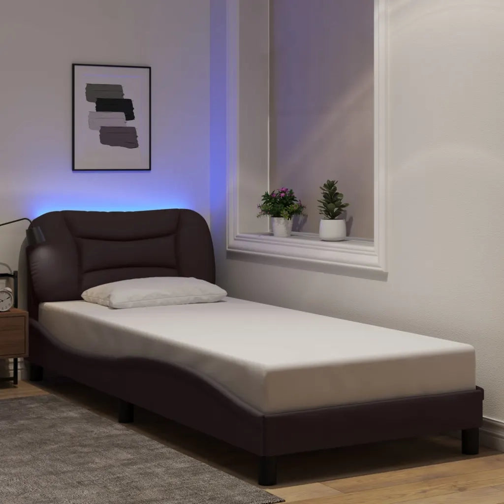 Giroletto con Luci LED Marrone Scuro 80x200 cm in Tessutocod mxl 115198