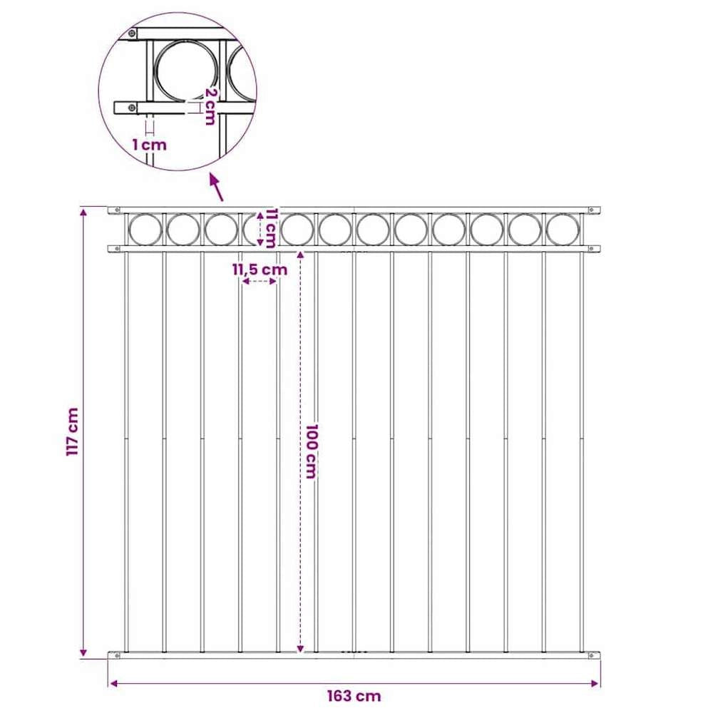 Steel Fence Panel 1.7x1.2 M Black
