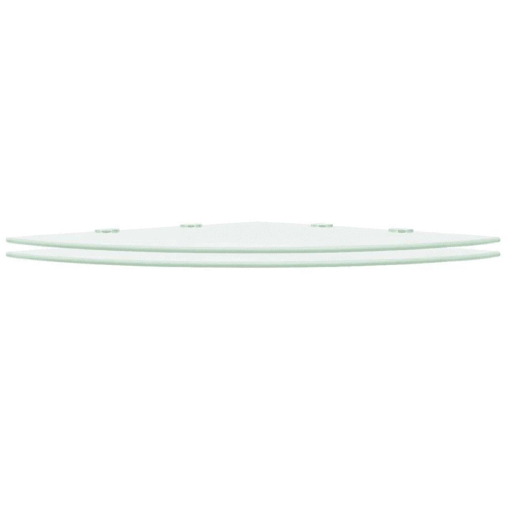 Scaffali Angolari 2 pz Supporti Cromati e Vetro Bianco 45x45 cm 3051600