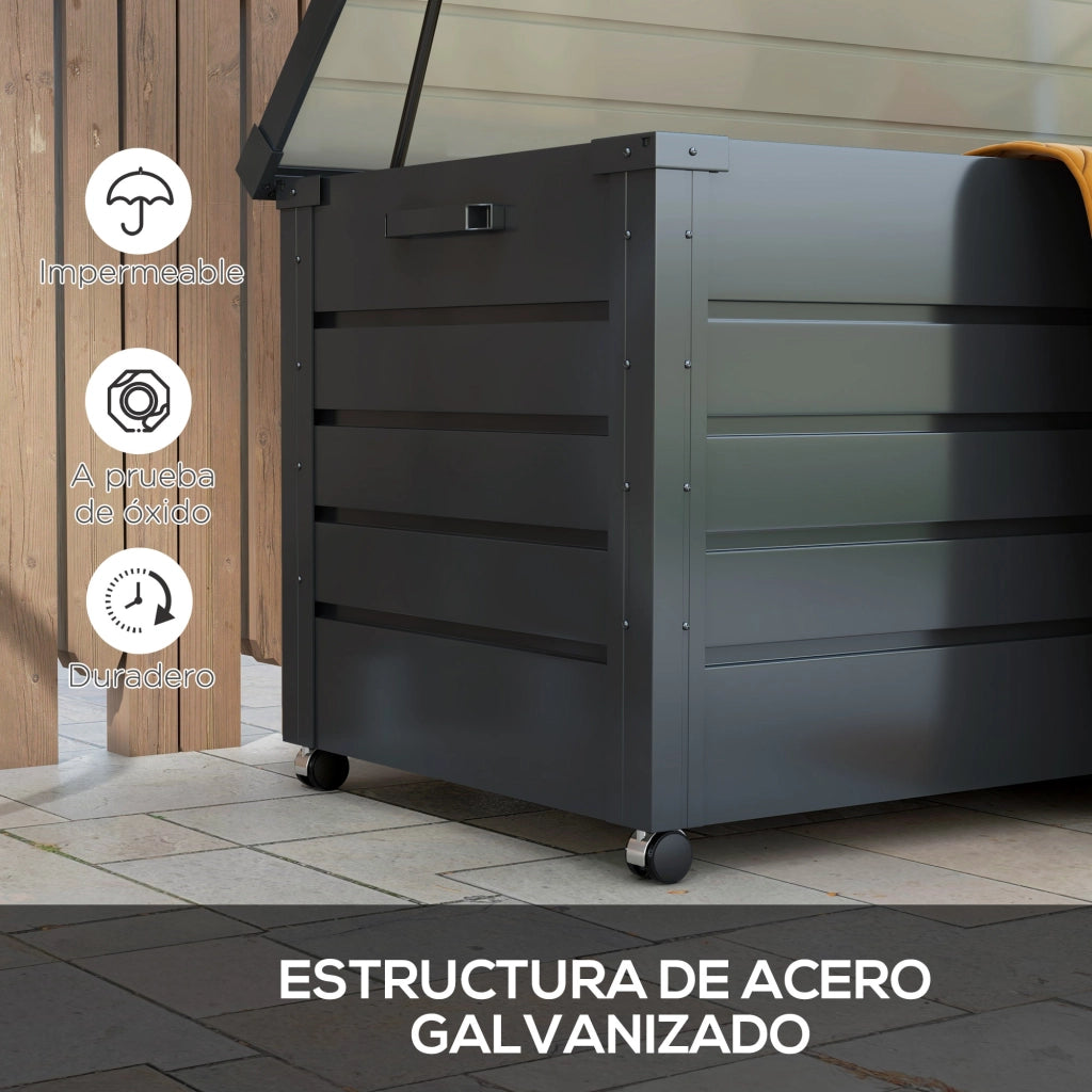 Cassa per Giardino in Acciaio Galvanizzato ¨C zephmum ¨C Grigio Scuro 120x62x66 cm