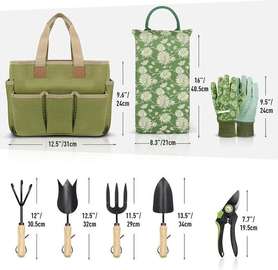 Set di giardinaggio - 8 pezzi attrezzo da giardino pesante - accessori da giardino per donne