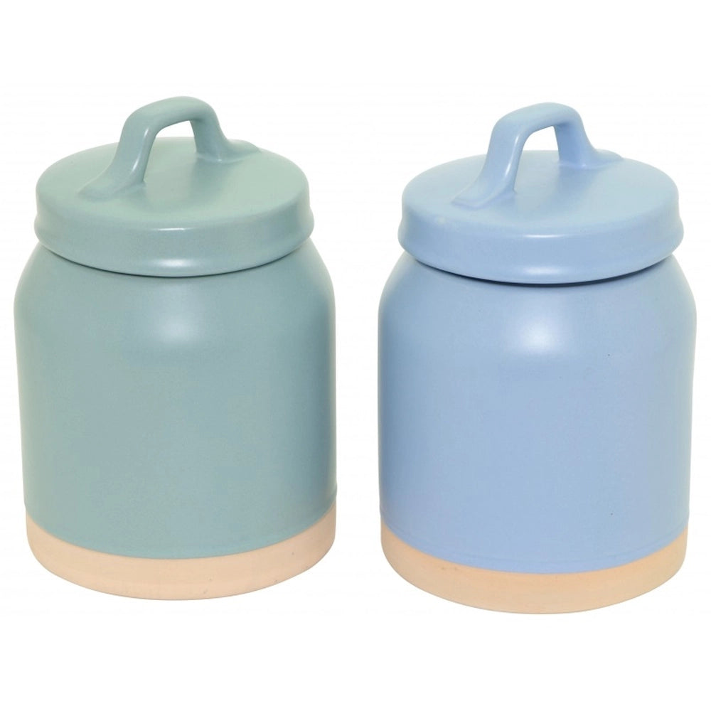 1 Pezzo Barattolo da Cucina in Stoneware Pastello Natural 900 cc 2 Colori