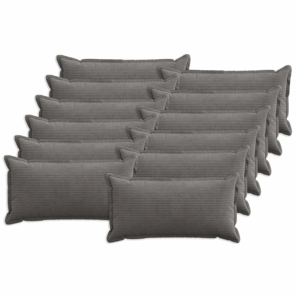 Federa 12 pz HOUTEN Grigio Scuro 40 x 80 cm corduroy 918171