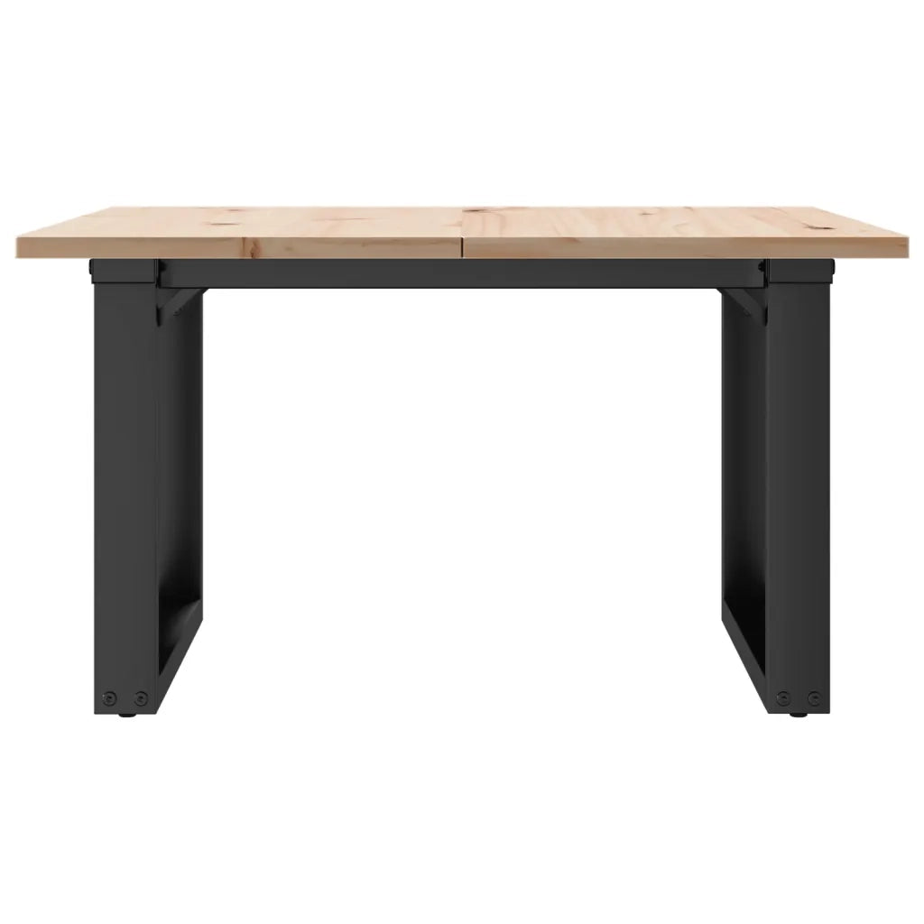 Tavolino da Salotto Telaio a O 60x60x40cm Legno Pino e Acciaio