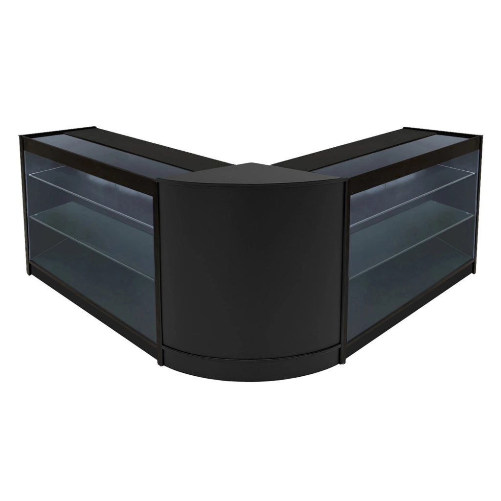 Set Banconi Nero Helios LED K1200 CM60 con Serratura e Vetrina Espositiva