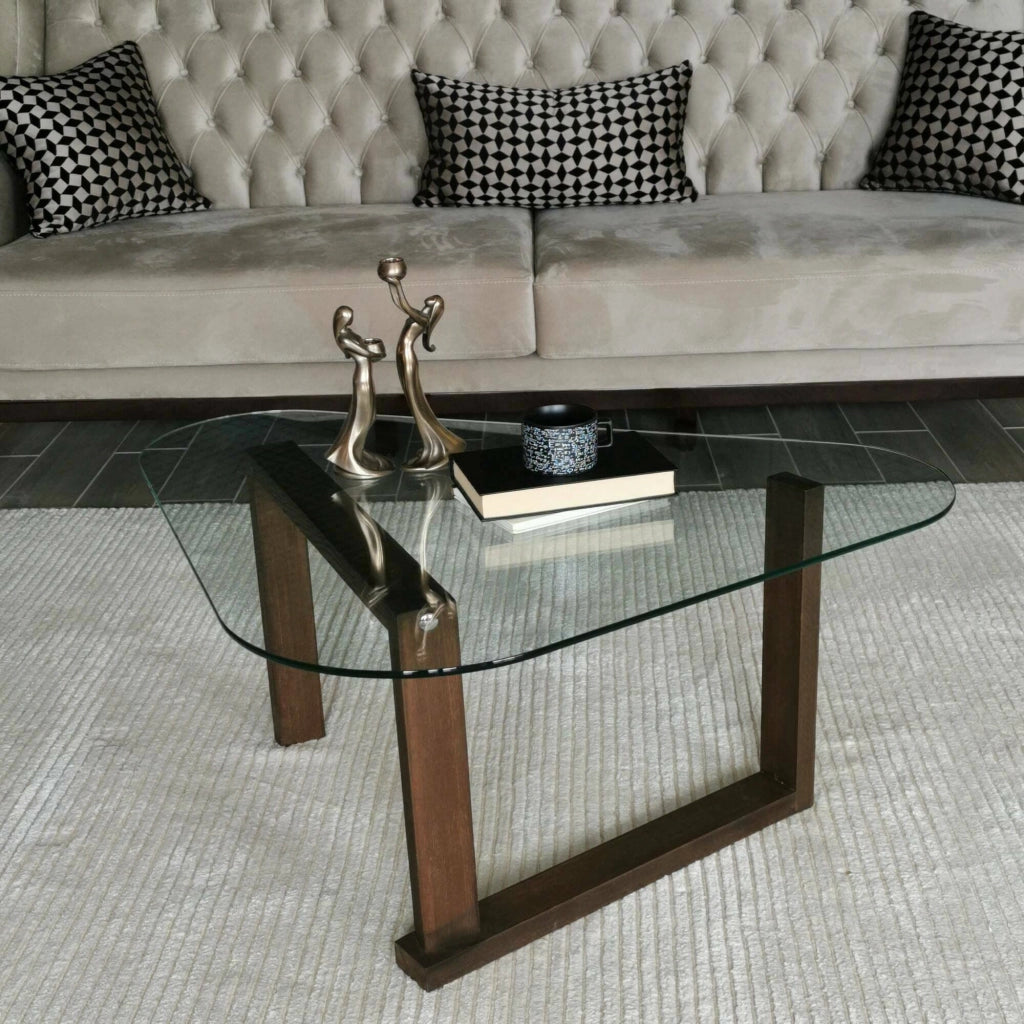 Eufrasia, Tavolino da Salotto Portariviste, 96x81x41h cm Marrone Noce