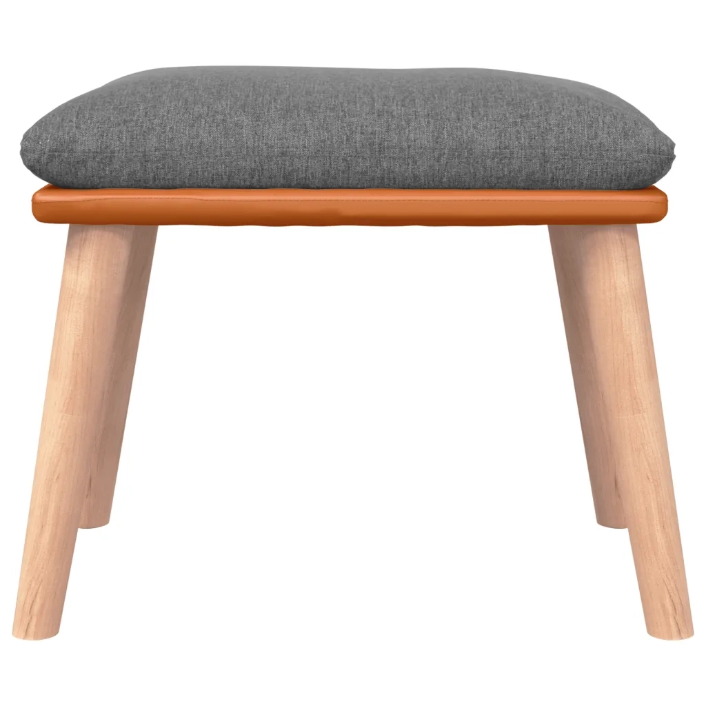 Sgabello Grigio Chiaro 45x29,5x39cm in Tessuto e Similpelle cod mxl 73234
