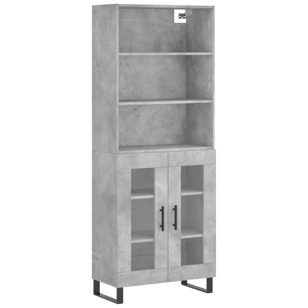Credenza-Buffet-Armadio da cucina Grigio Cemento 69,5x34x180 cm in Legno Multistrato 576729