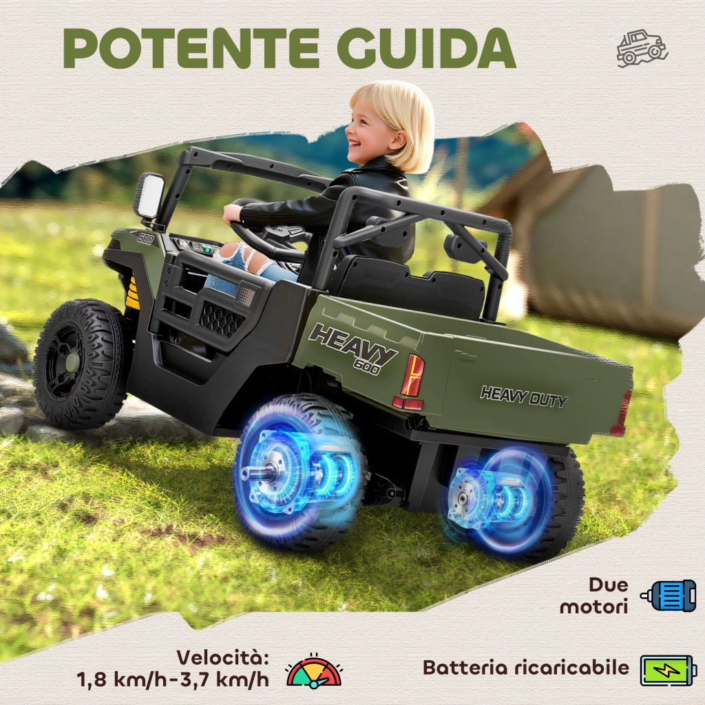 Auto Elettrica Bambini 12V ¨C Xylo ¨C Verde con Telecomando e Musica 3-8 Anni