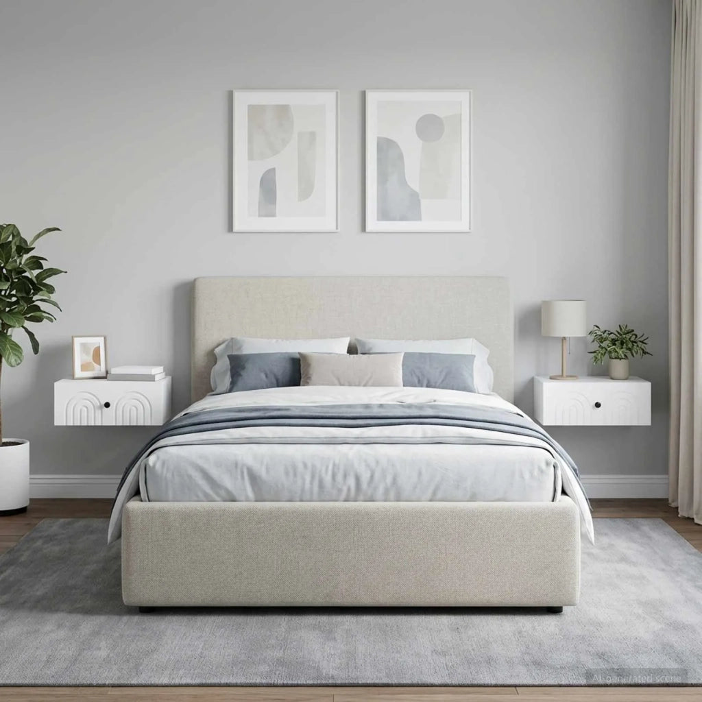 Mobiletto da notte a muro 2 pcs Bianco 49 x 34,5 x 20 cm 898106