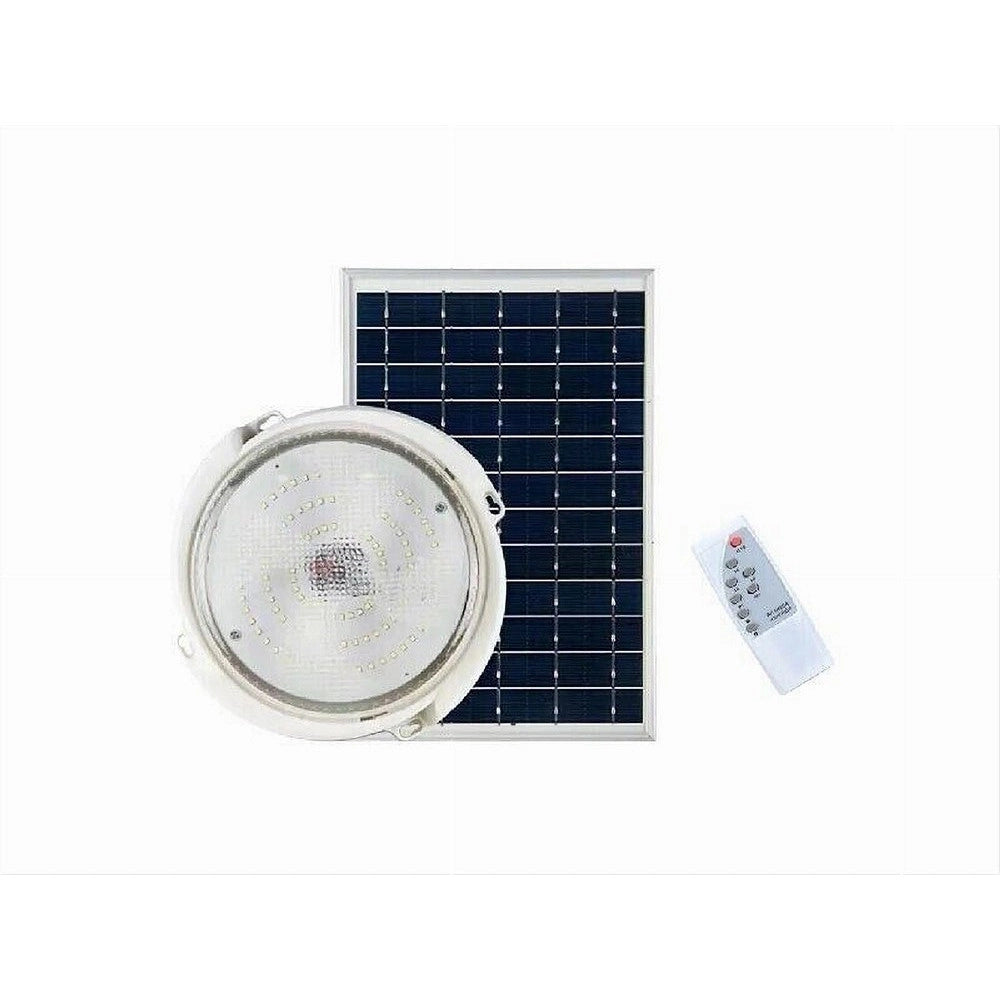 Trade Shop - Plafoniera Faro Led Pannello Solare 200 W Con Sensore Crepuscolare Ip65 Esterno -