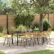 Set da Pranzo per Giardino 9 pcs Marrone 3379197
