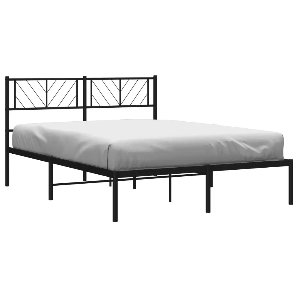 Giroletto con Testiera-Struttura Letto con testiera in Metallo Nero 140x200 cm 826377