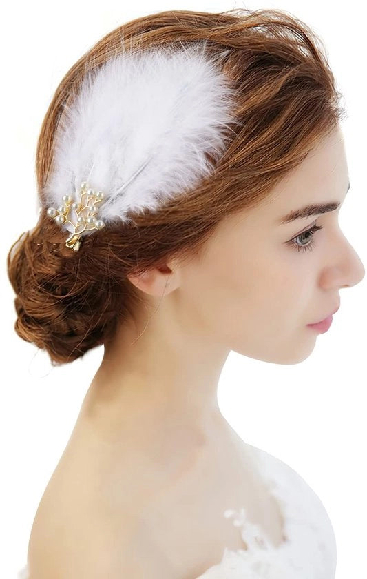 Spille per Capelli Manuali - 2 Pezzi - Parelveer - Accessorio per Capelli - Matrimonio/Halloween - Design Elegante - Veer Naturale