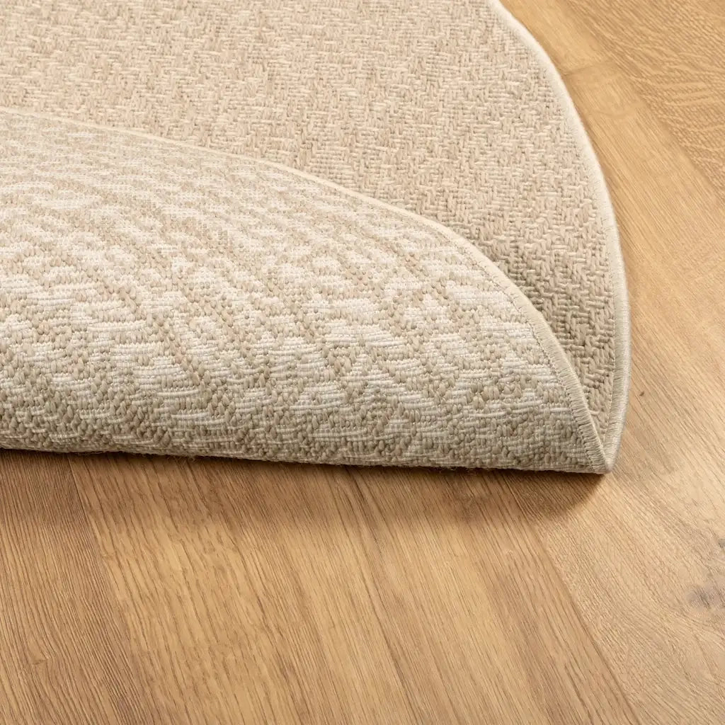 Tappeto ZIZUR Beige Ø 160cm Aspetto Iuta per Interni ed Esterni 4010416
