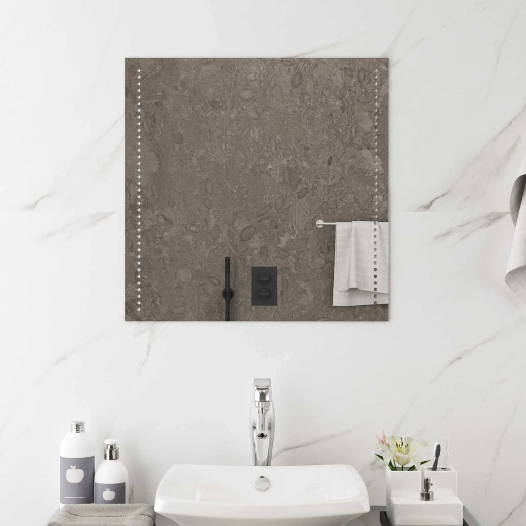 Specchio da bagno LED Trasparente 60 x 60 cm vetro temperato 42045771