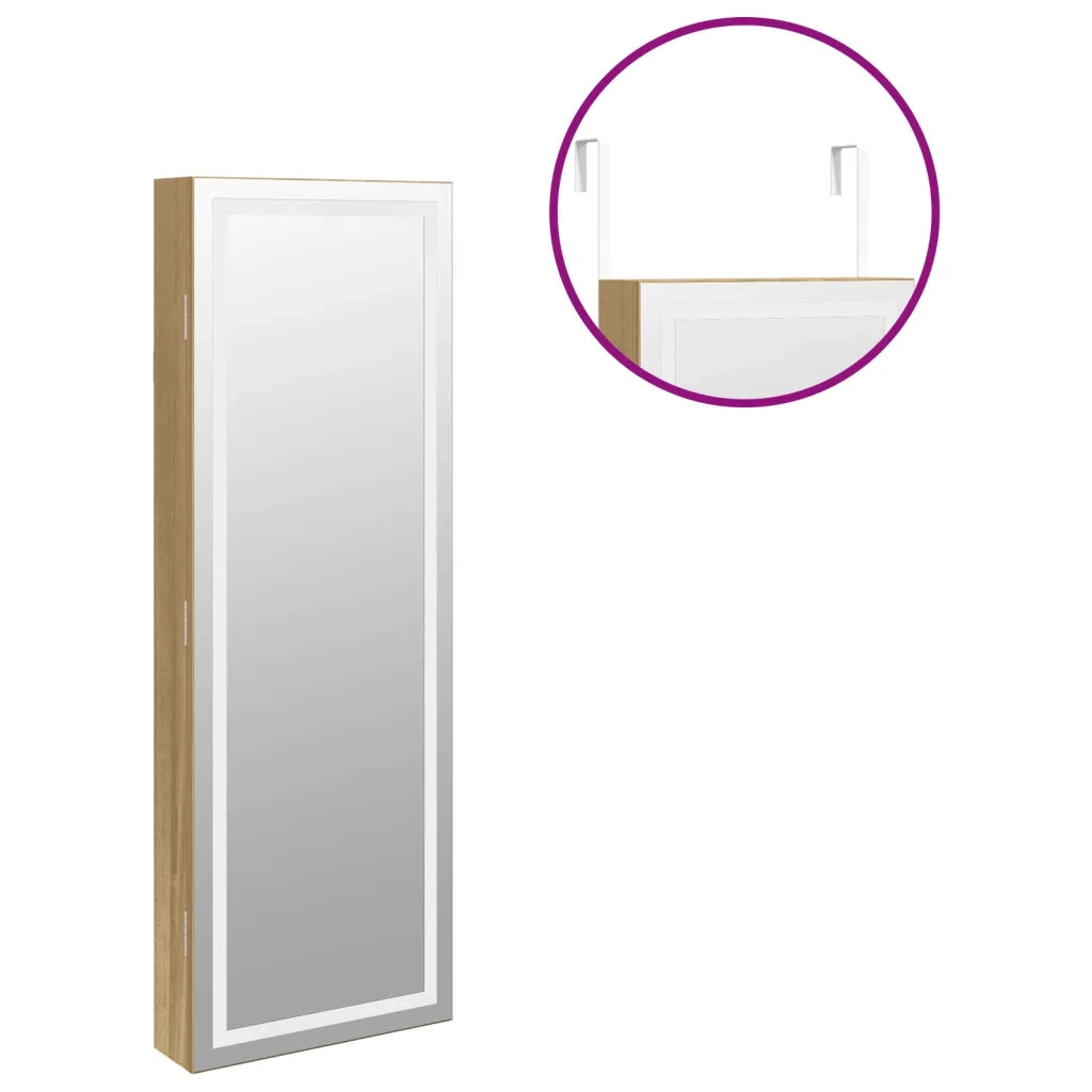 Armadio Portagioie a Specchio con Luci LED a Parete CFW1479108