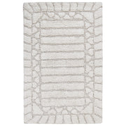 Tappeto da bagno in cotone beige 60 x 90 cm Forma rettangolare Motivo decorativo Tappeto da bagno Accessori da bagno Design moderno