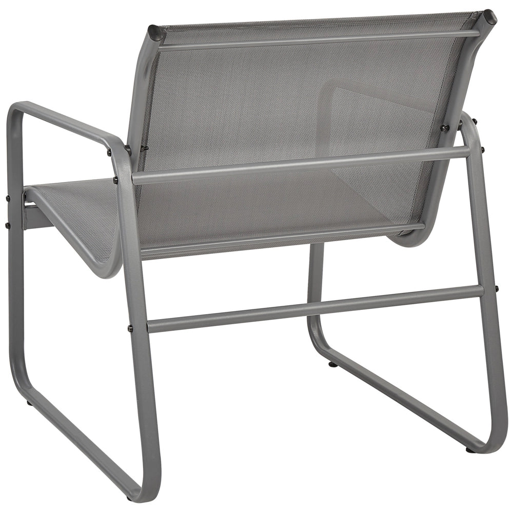 Set di divani da giardino in metallo grigio 4 posti con tavolo stile moderno