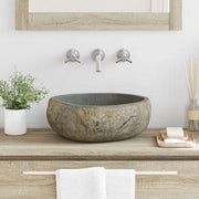Basin in pietra fluviale Grigio chiaro 45 x 35 x 15 cm 4103949