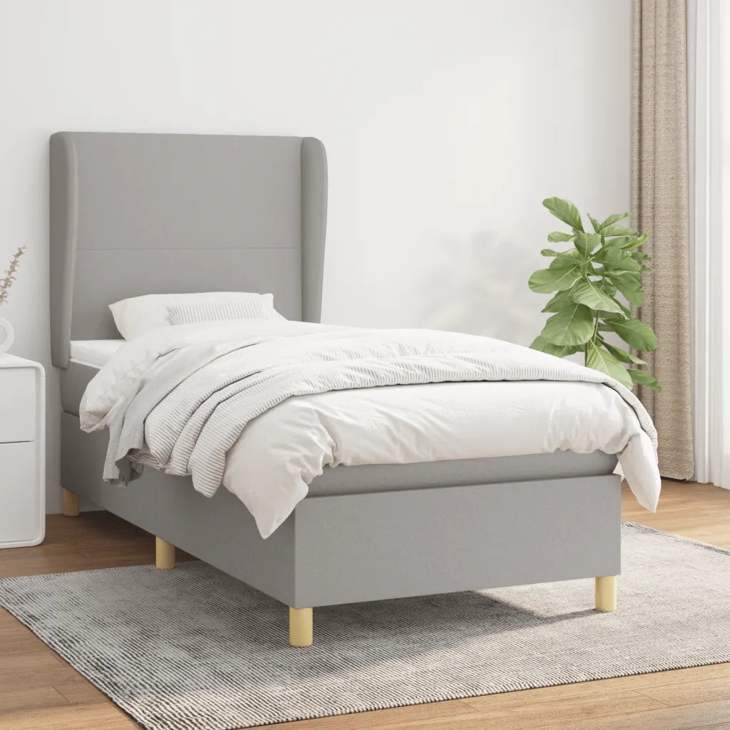 Giroletto a Molle con Materasso-Struttura Letto Grigio Chiaro 80x200 cm Tessuto 667930