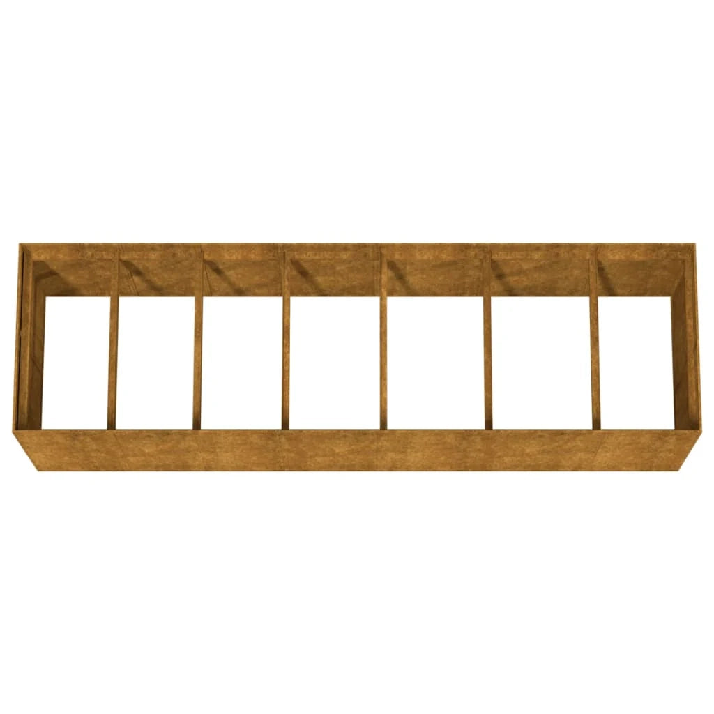 Fioriera rialzata per piante fiori patio giardino 280 x 80 x 80 cm acciaio corten marrone 02_0039423