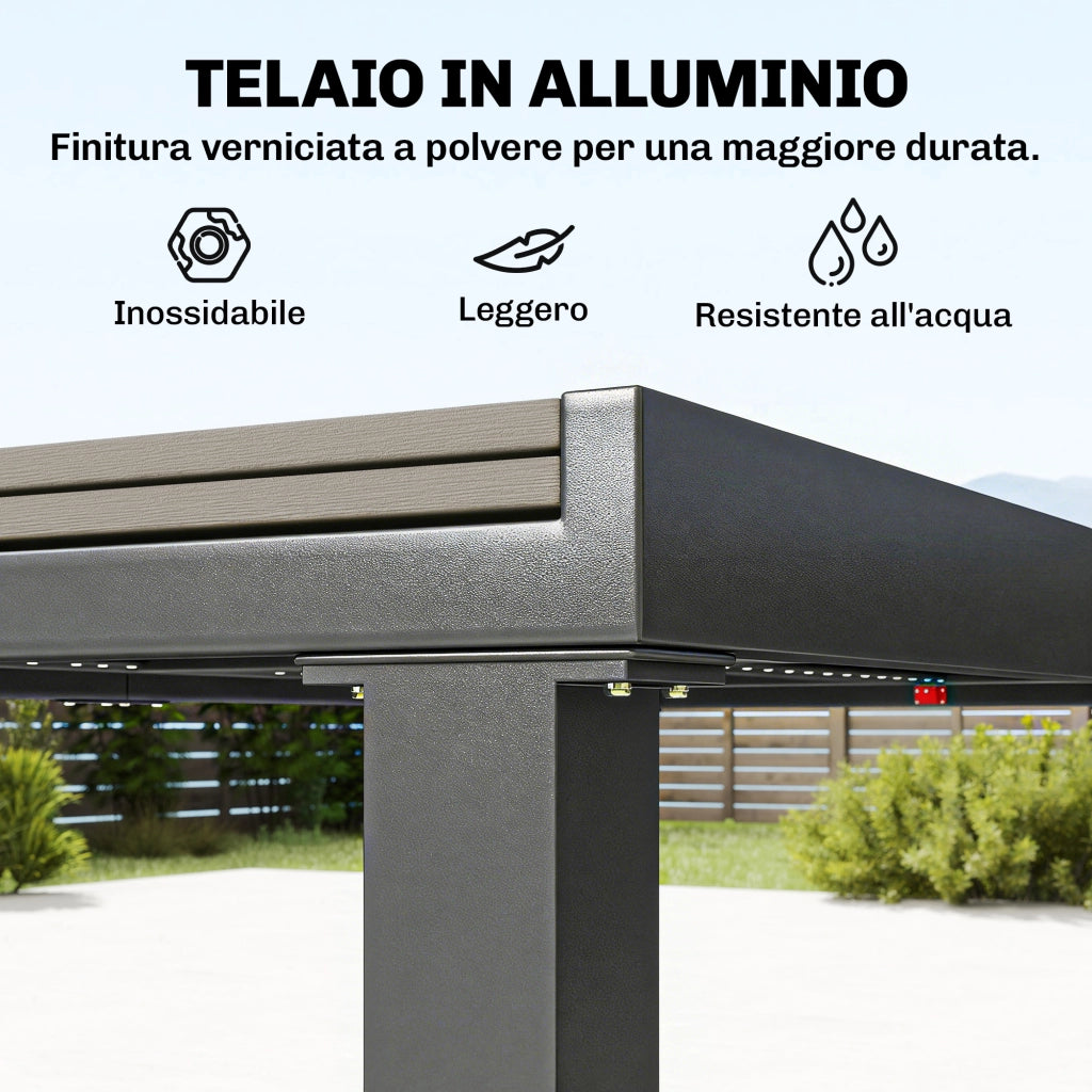 Set Pranzo Estensibile Esterni 9 Pezzi, Tavolo Alluminio, 8 Sedie, Grigio