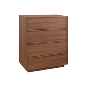 Cassettiera effetto legno 4 cassetti, noce
