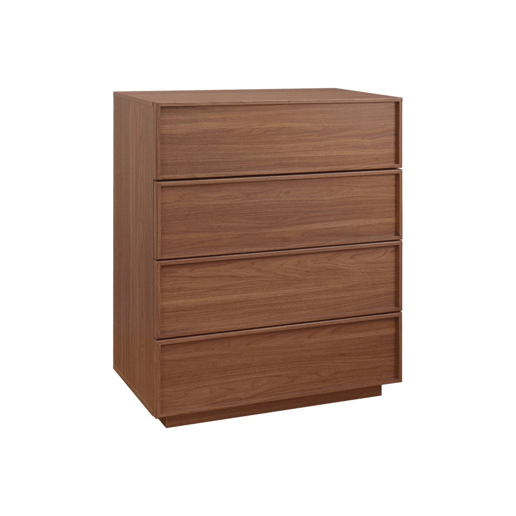 Cassettiera effetto legno 4 cassetti, noce