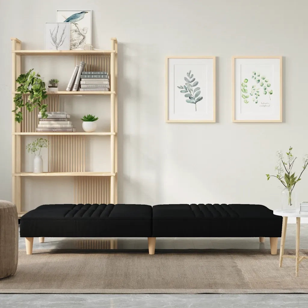 Divano Letto Nero in Tessuto