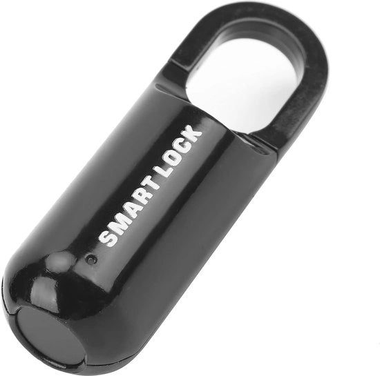 Blocco di sicurezza per valigia con 10 rilevamenti digitali, ricarica USB, 1000 combinazioni di apertura, contenitore in acciaio inossidabile (NERO)