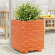 Fioriera Giardino-Vaso da Esterno-Contenitore per Piante Marrone Cera 40x40x49,5cm Legno Massello Pino