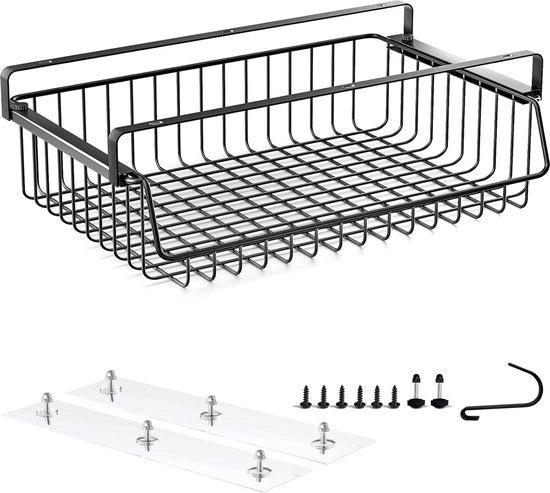 Carrello per gestione cavi - Scomparto estensibile sotto il tavolo per prolunghe - Grande contenitore di archiviazione sotto il tavolo per ufficio domestico - Senza perforazione - 1 pezzo