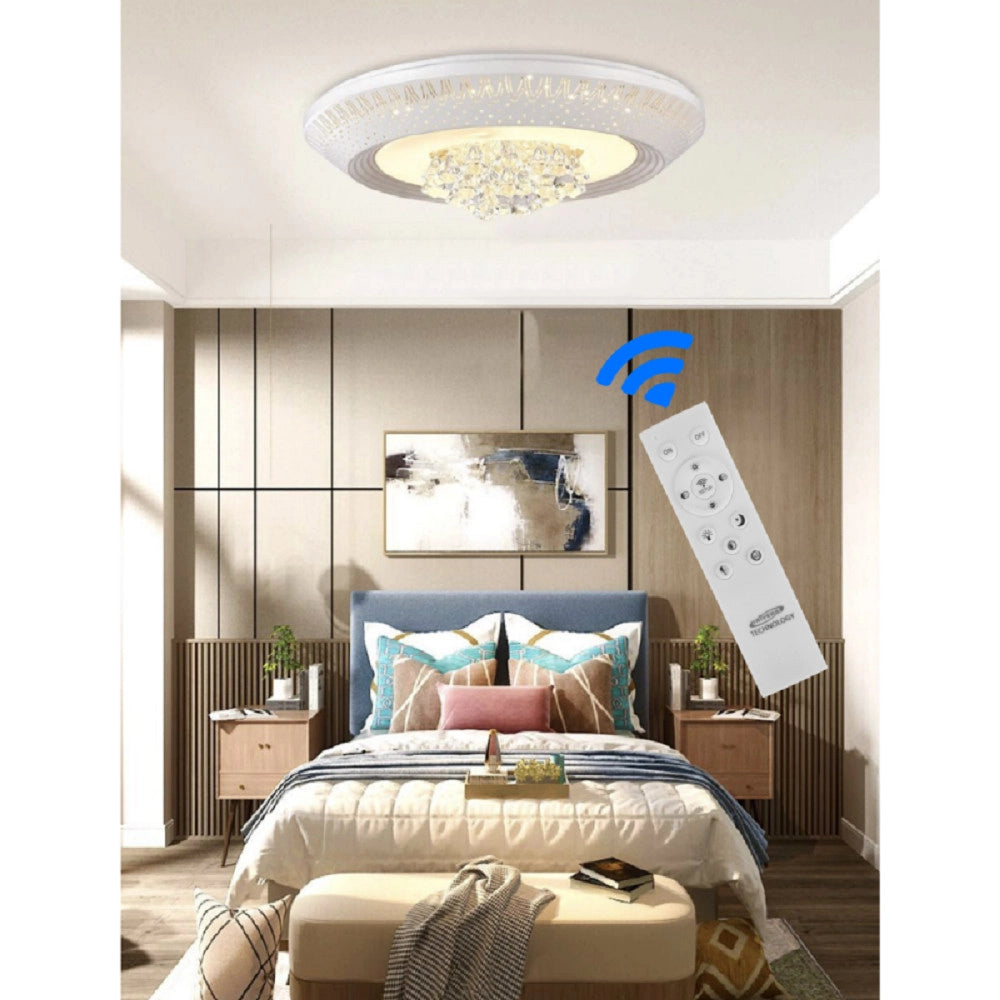Trade Shop - Plafoniera 166 Watt Lampadario Soffitto Mille Una Notte 3 Toni Luce Telecomando -