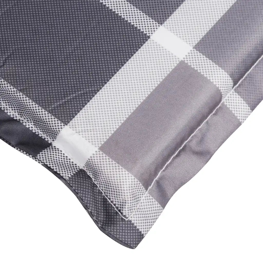 Cuscino per Lettino a Quadri Grigi 186x58x4 cm Tessuto Oxford 314172