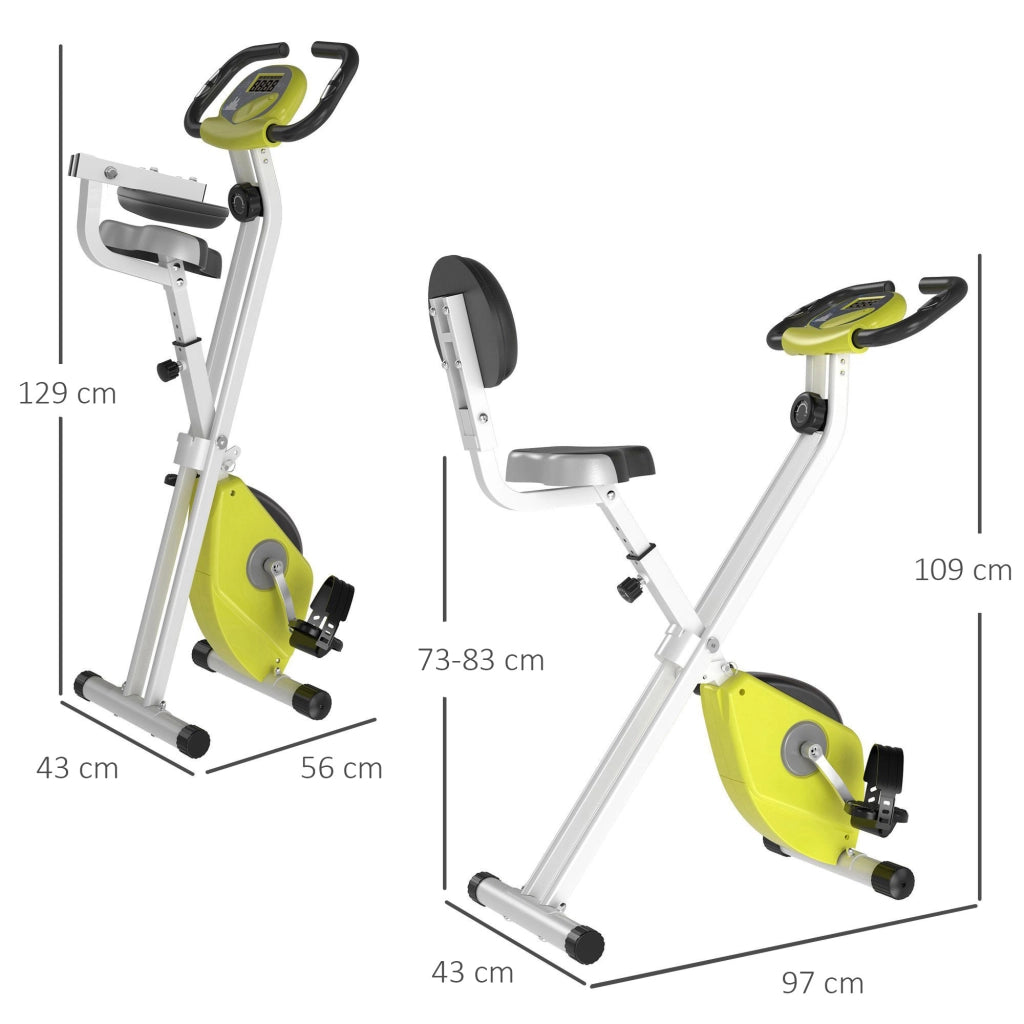 Cyclette Pieghevole da Casa Magnetica con Schermo LCD ¨C zephmum ¨C Giallo 43x97x109cm