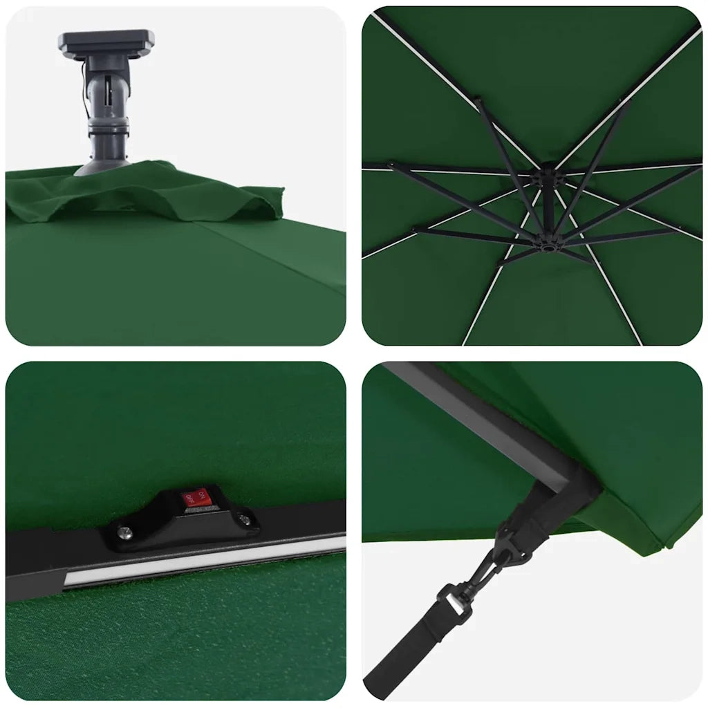 Ombrello | Parasolne Verde 294 x 294 x 248 cm Poliestere e Alluminio