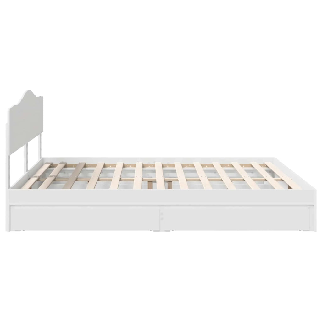 Letto con Contenitore Bianco 180 x 200 cm Legno multistrato 3413068