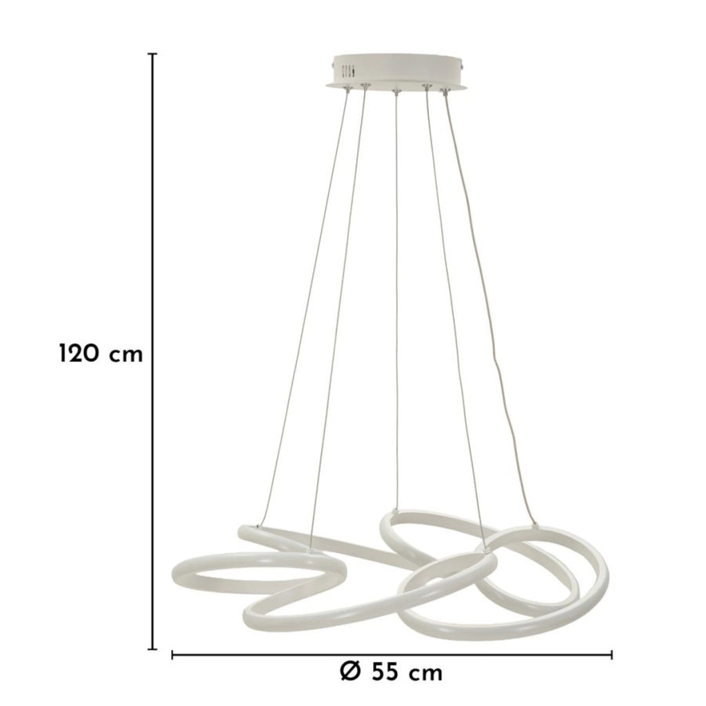 Lampadario Glovy in alluminio e ferro bianco opaco
