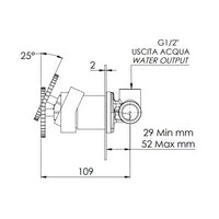 Miscelatore a incasso per vasca o doccia su piastra tonda ultra-piatta - serie Chrono