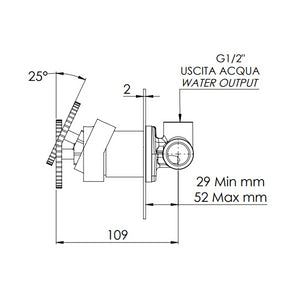 Miscelatore a incasso per vasca o doccia su piastra tonda ultra-piatta - serie Chrono